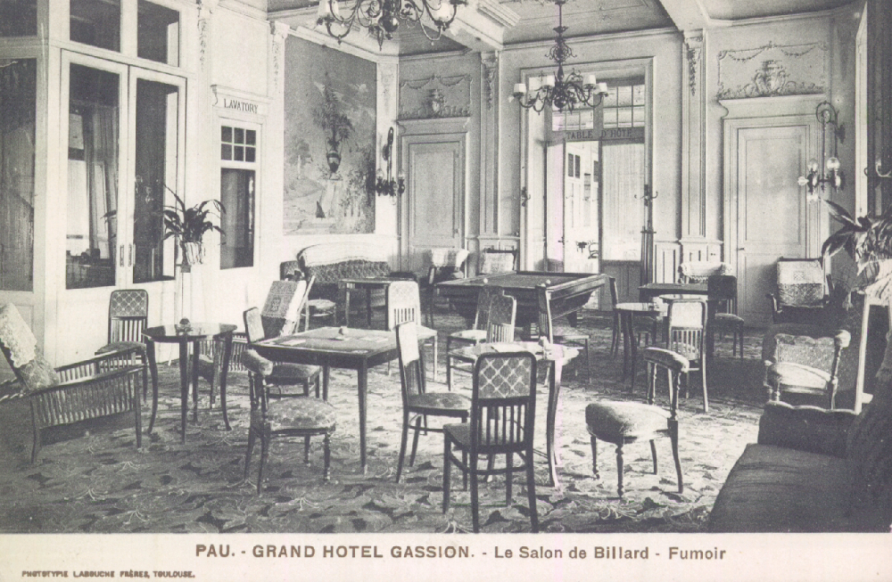  - Pau : Grand Hôtel Gassion, Salon de Billard – Fumoir ;  Bibliothèque Patrimoniale Pau, cote 6-038-4 - 