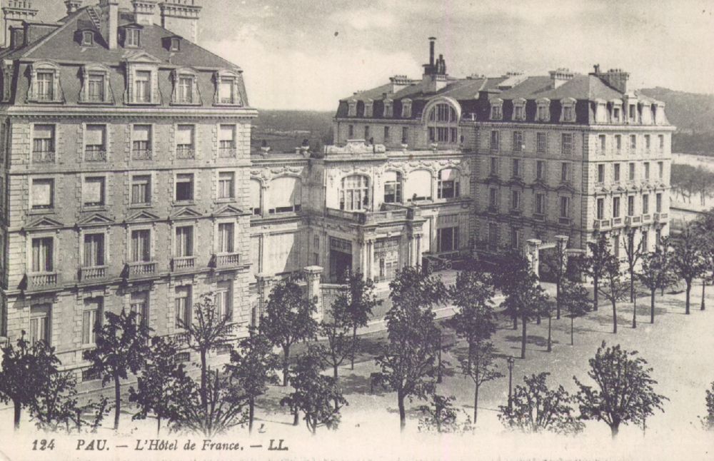  - Pau : L'Hôtel de France ; carte postale ; Bibliothèque Patrimoniale Pau, cote 6-028-1 - 