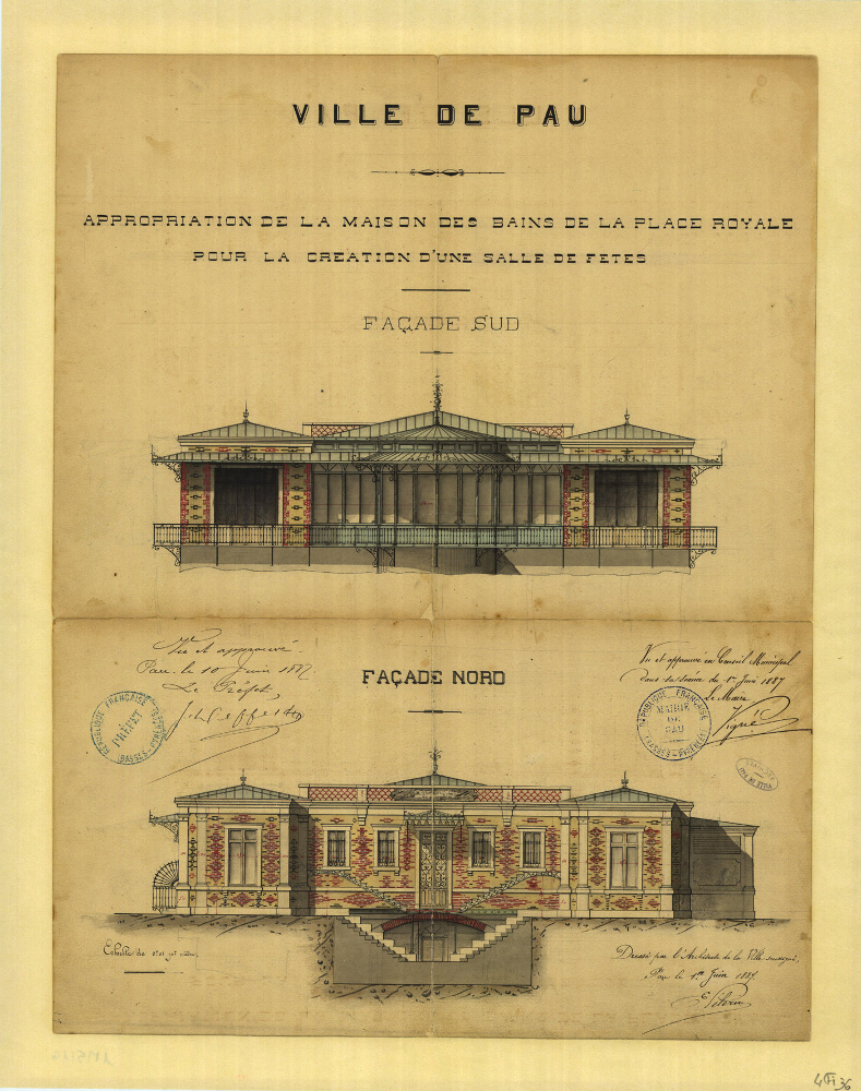  - Appropriation de la maison des bains ; Service communautaire des Archives Pau-Pyrénées, cote 4Fi0036 - 