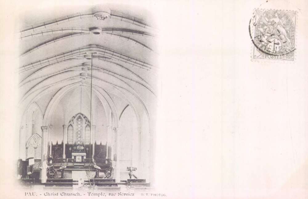  - Pau : Christ Chursch [Church], Temple Rue Serviez ; carte postale ; Bibliothèque Patrimoniale Pau, cote 5-070-3 - 